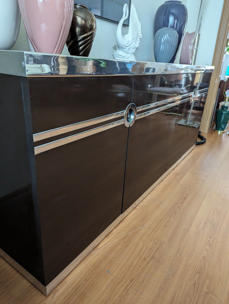 Postmodern Art Deco Glam Credenza by Pierre Cardin / TV Media Unit