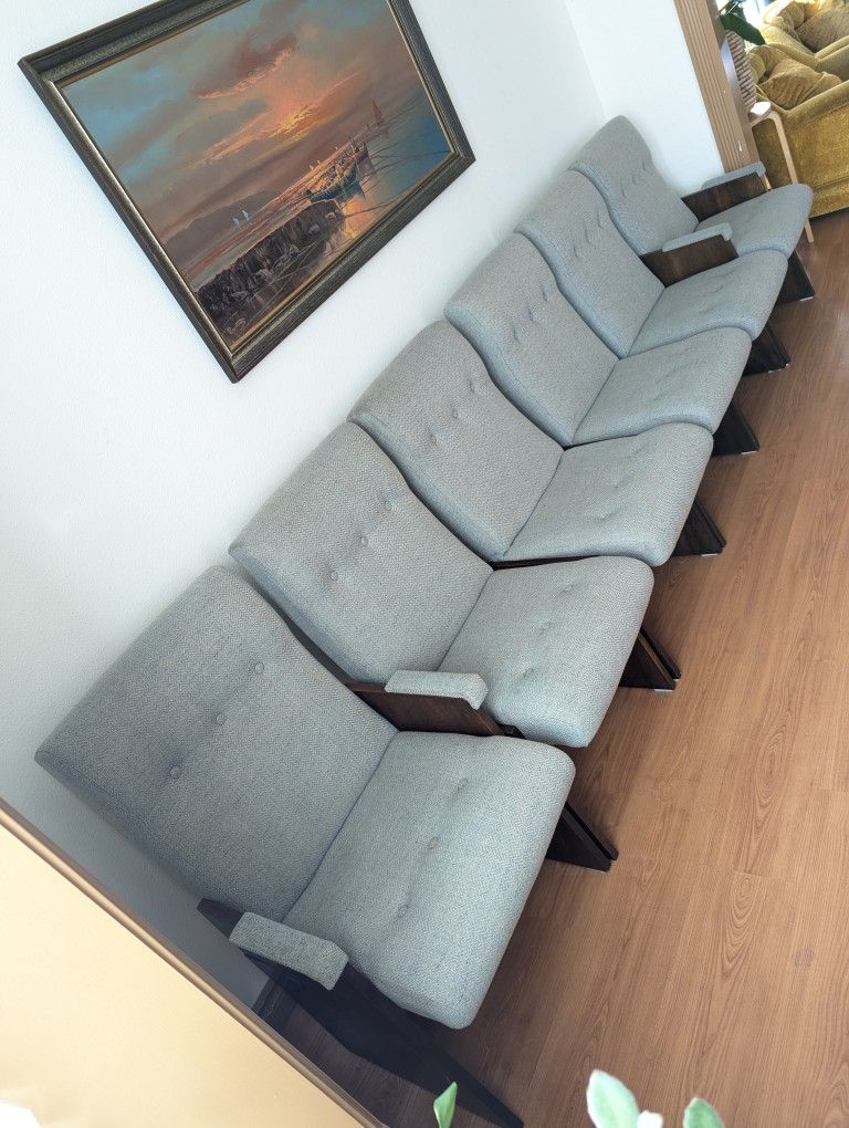 Mid Century Brutalist Set of 6 Staccato Dining Chairs by Lane