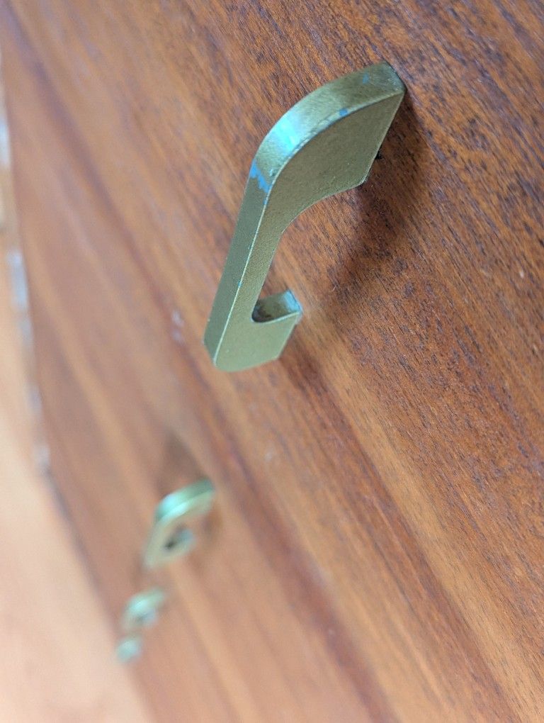Mid Century Modern Antique 5 Drawer Highboy Dresser