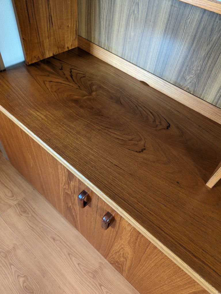 MCM Danish Modern Teak Record Player Stand & Bookshelf Wall Unit Made in Denmark!