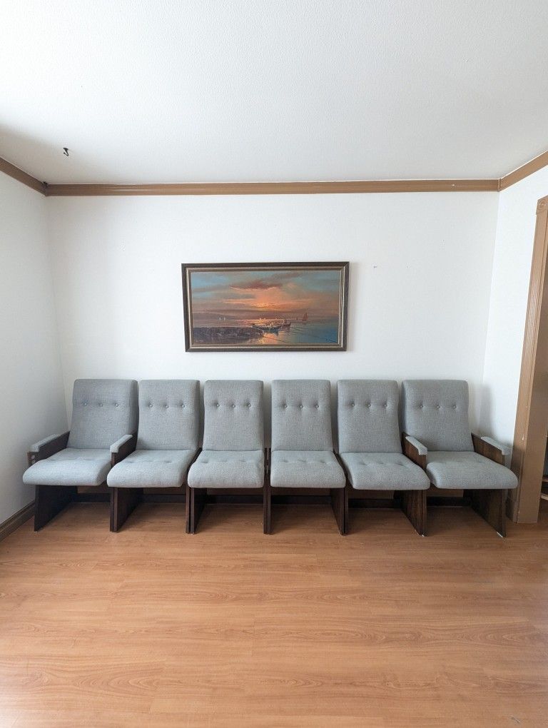 Mid Century Brutalist Set of 6 Staccato Dining Chairs by Lane