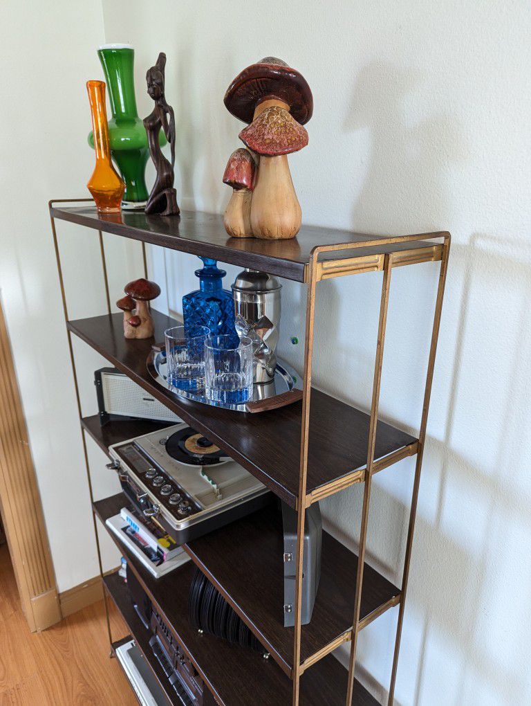 MCM Paul McCobb Style Tall Vintage Metal Bookshelf Display