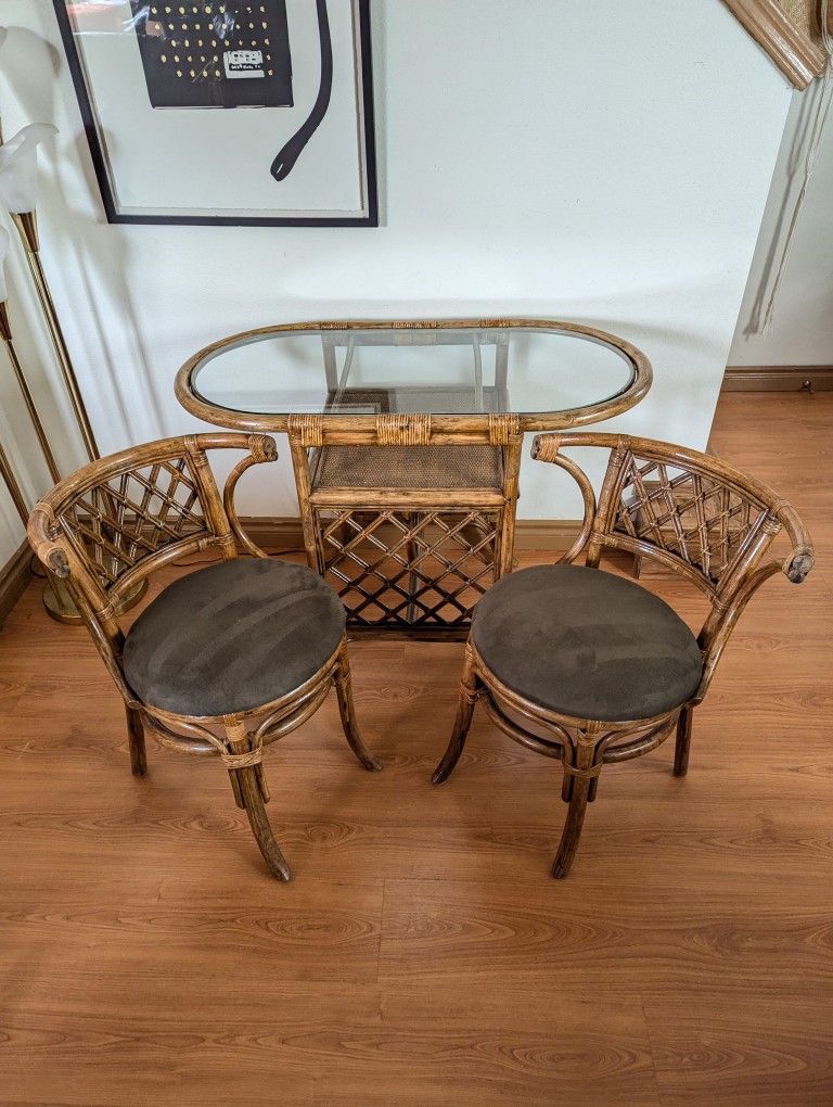Bamboo & Rattan Boho Honeymoon Breakfast Dining Table