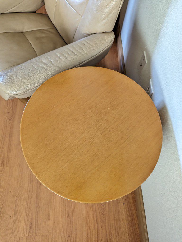MCM Drum Cylinder Side Table Attributed To Paul Mayen