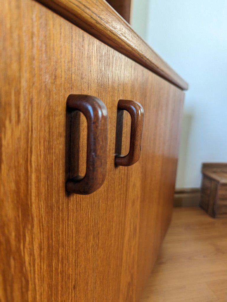MCM Danish Modern Teak Record Player Stand & Bookshelf Wall Unit Made in Denmark!