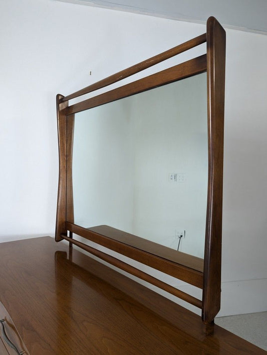 MCM Solid Walnut Framed Dresser MIRROR ONLY by Kent Coffey