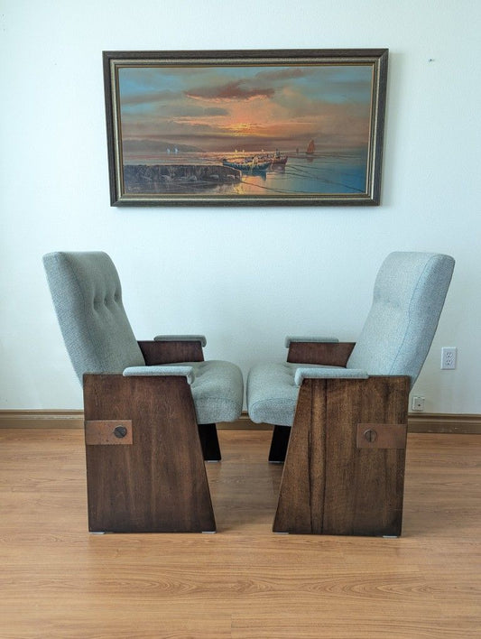 Mid Century Brutalist Set of 6 Staccato Dining Chairs by Lane