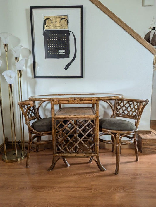 Bamboo & Rattan Boho Honeymoon Breakfast Dining Table