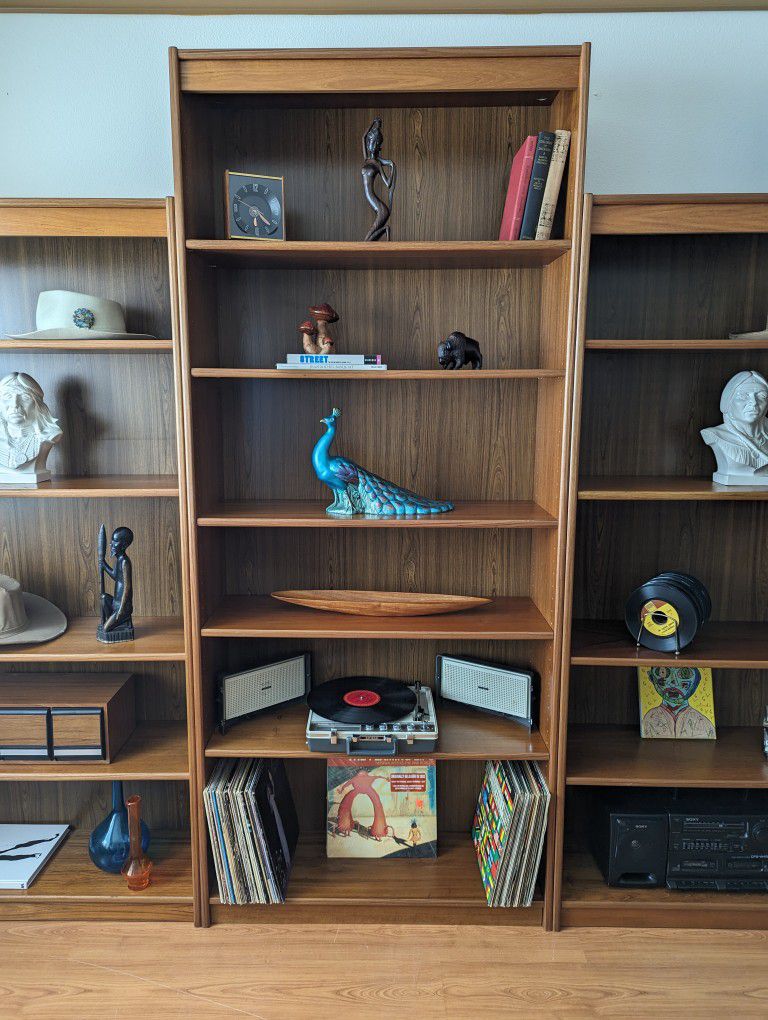 MCM Danish Modern Teak Bookshelf Wall Unit Made in Denmark