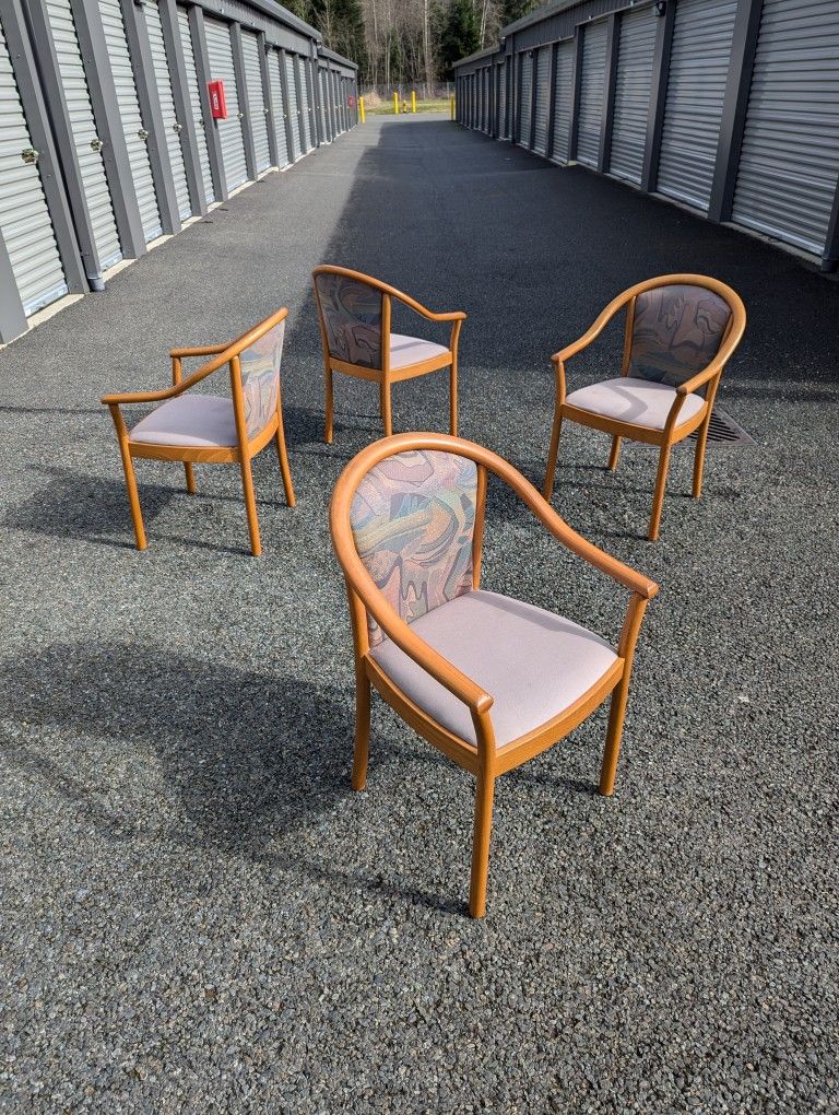 Set of 4 Italian Teak Dining Chairs by IMS SRL