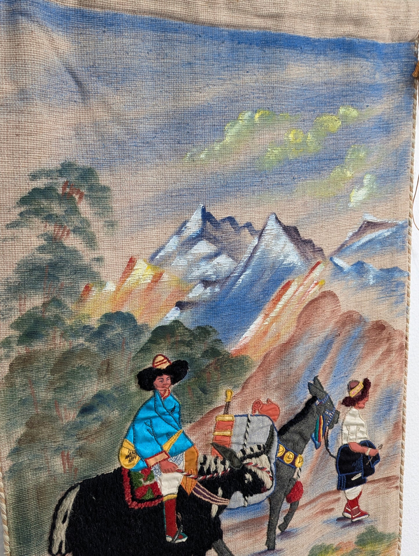 Gorgeous Hand Painted Tibetan Tapestry Wall Art