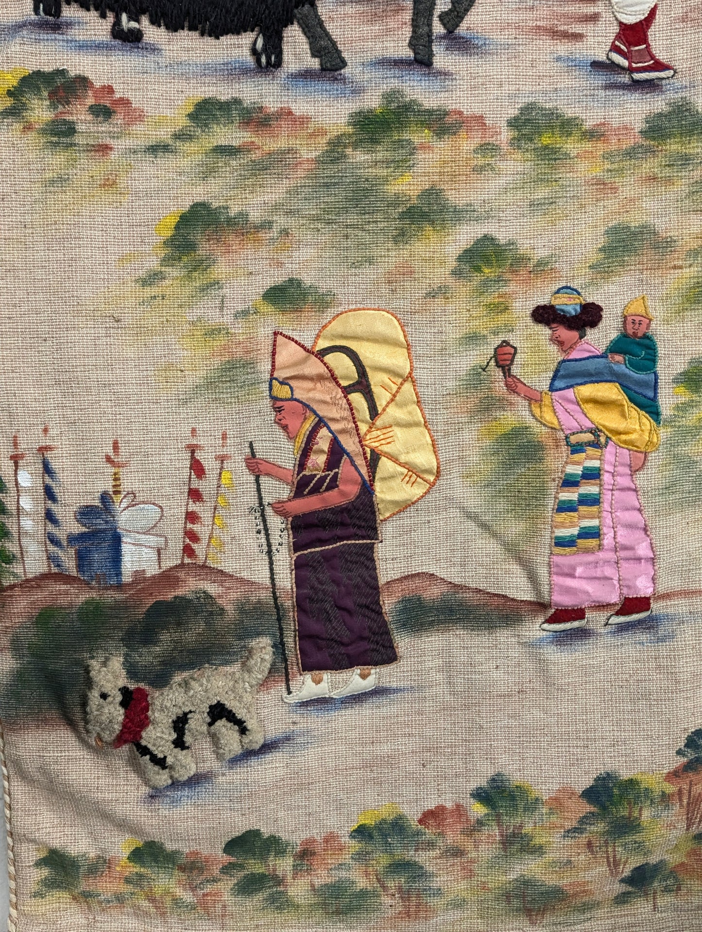 Gorgeous Hand Painted Tibetan Tapestry Wall Art