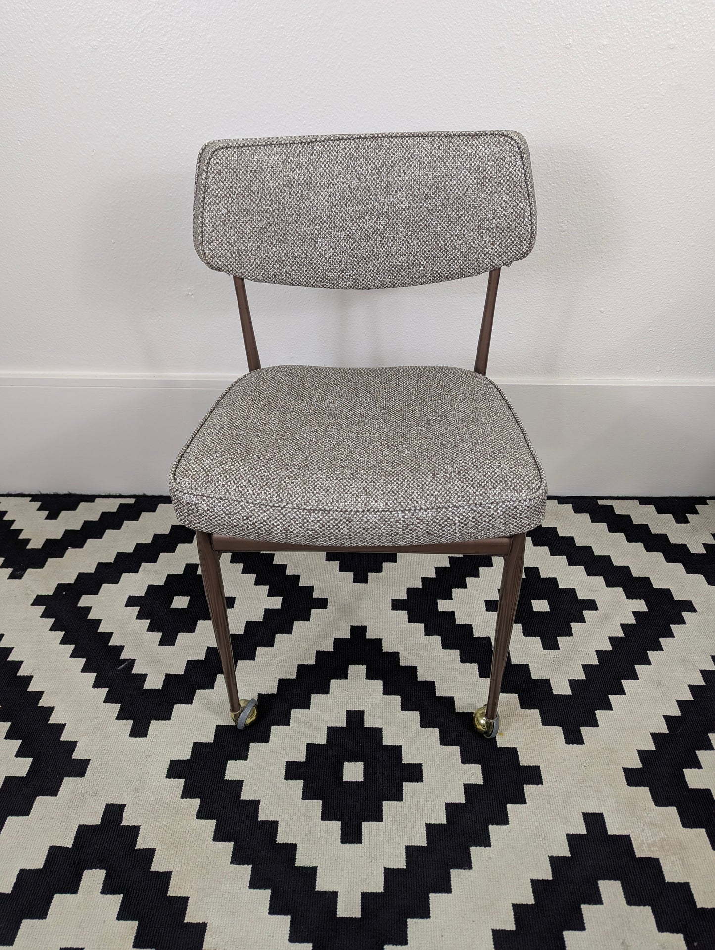Vintage MCM Grey Rolling Tanker Desk Chair by Virtue Bros
