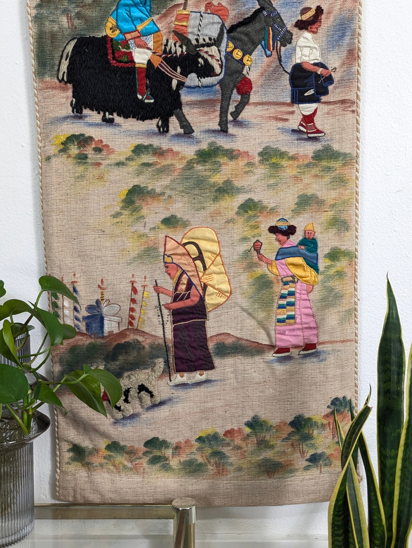 Gorgeous Hand Painted Tibetan Tapestry Wall Art
