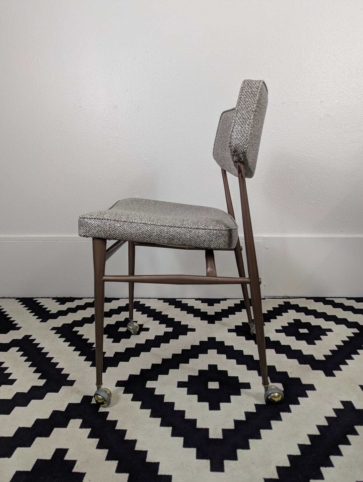 Vintage MCM Grey Rolling Tanker Desk Chair by Virtue Bros