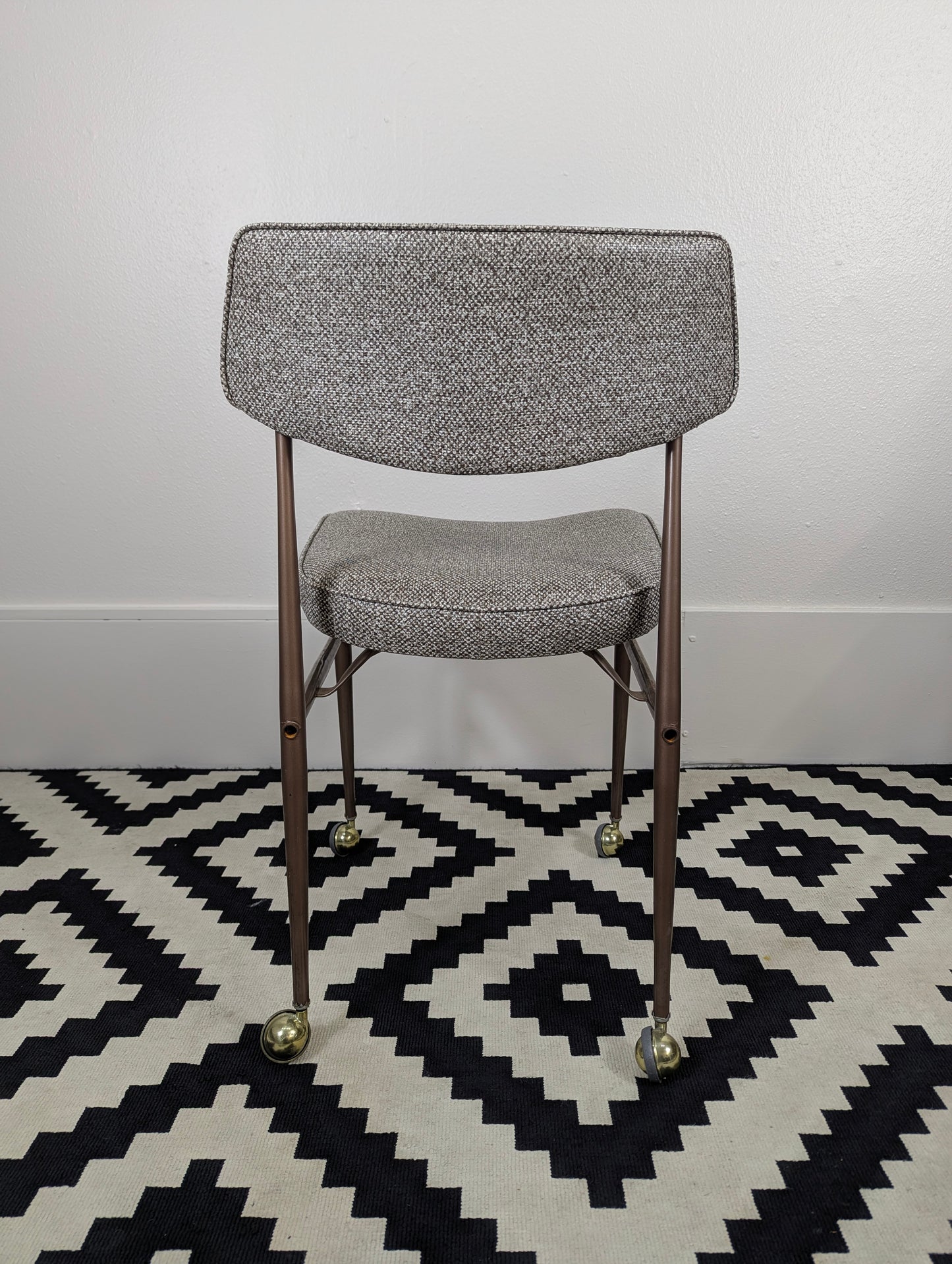 Vintage MCM Grey Rolling Tanker Desk Chair by Virtue Bros